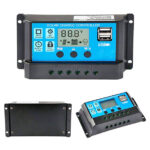10A PWM Solar Charge Controller, LCD Display - 12V/24V - Image 2